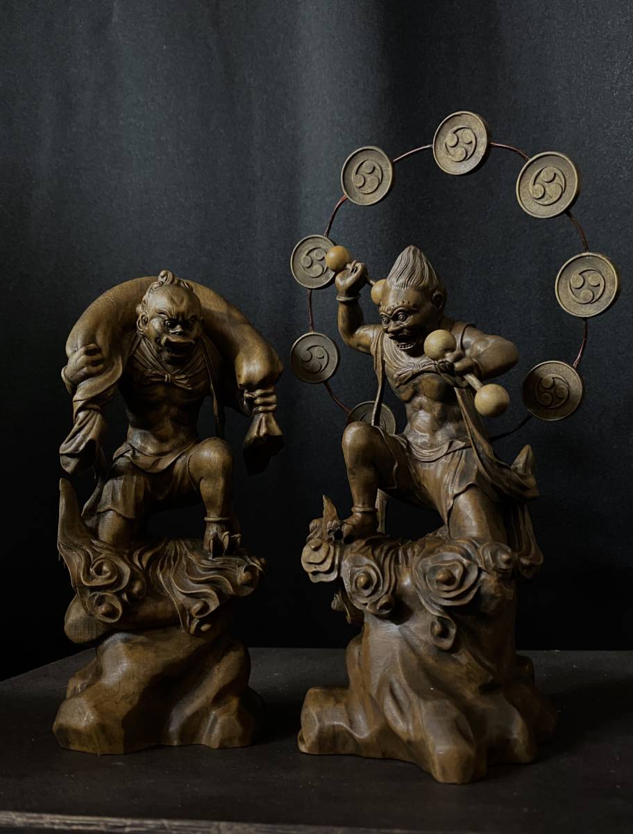 仏教工芸品 総柘植材 井波彫刻 木彫仏像 極上彫 時代彫刻 一刀彫り