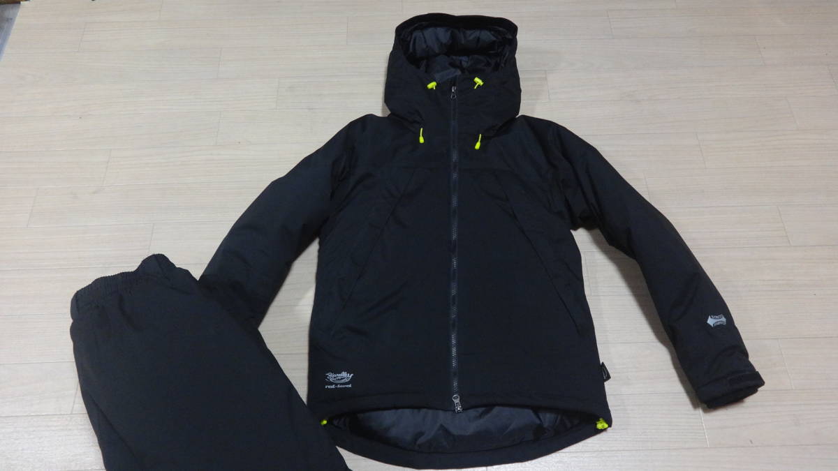 未使用品★RIVALLEY レッドレーベル☆リバレイ防寒着 上下セット☆真冬物★RLコンフォータブルウィンタースーツ黒/軽くて暖かい★防風撥水