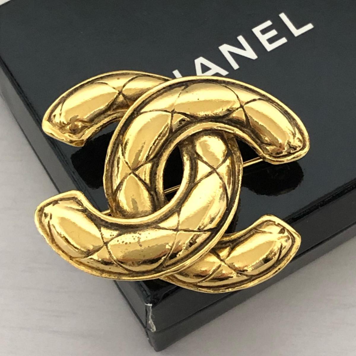 CHANEL シャネル マトラッセ ブローチ ブローチ ゴールド ヴィンテージ 