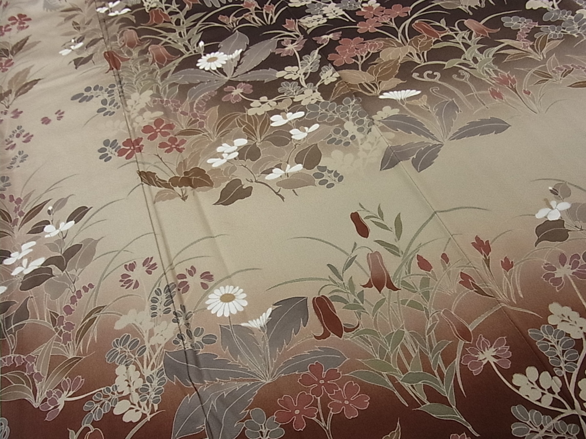 花美人着物 極上 大正の浮世絵師 竹久夢二 夢二ロマン 訪問着 草花 暈し染め 鈴乃屋扱い 逸品 Eee3641 仕立て上がり 売買されたオークション情報 Yahooの商品情報をアーカイブ公開 オークファン Aucfan Com