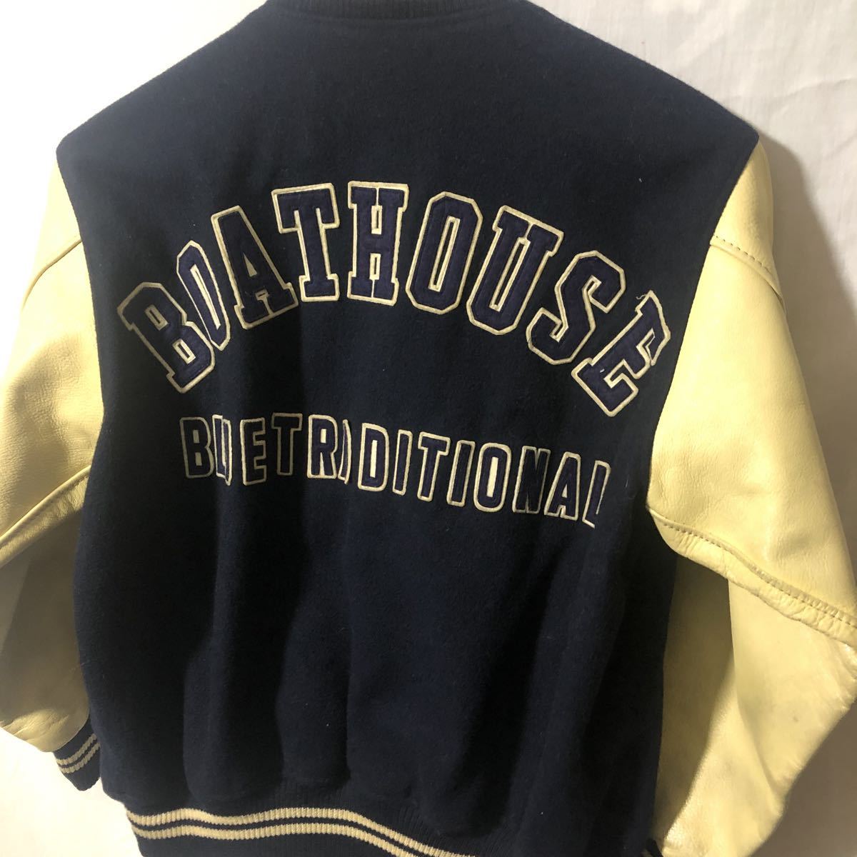 BOAT HOUSE　ボートハウス　スタジャン　サイズL 【希少】 80s 当時物 超希少 BOAT HOUSE ボートハウス スタジャン 袖革 van jac