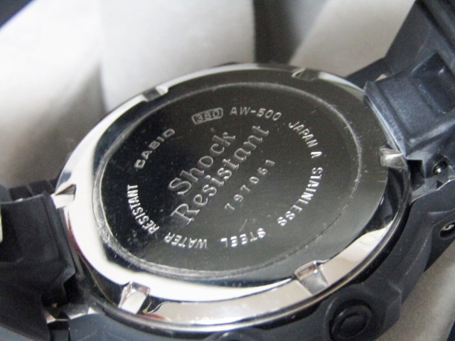 1円スタート 93年製 CASIO G-SHOCK 蓄光 アナログ AW-500B-7 Gショック