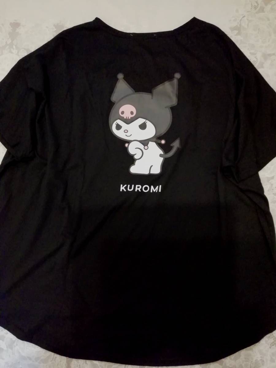 レディース 可愛い 前後ろにクロミちゃんのイラスト付きの黒色半袖ドルマンtシャツ O O 大きいサイズ3ｌ イラスト キャラクター 売買されたオークション情報 Yahooの商品情報をアーカイブ公開 オークファン Aucfan Com