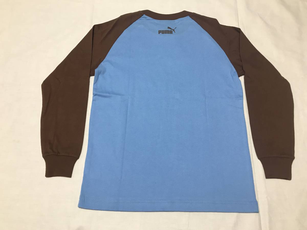 □140男 新品 タグ付き PUMA プーマ 長袖Tシャツ ロンT 水色 
