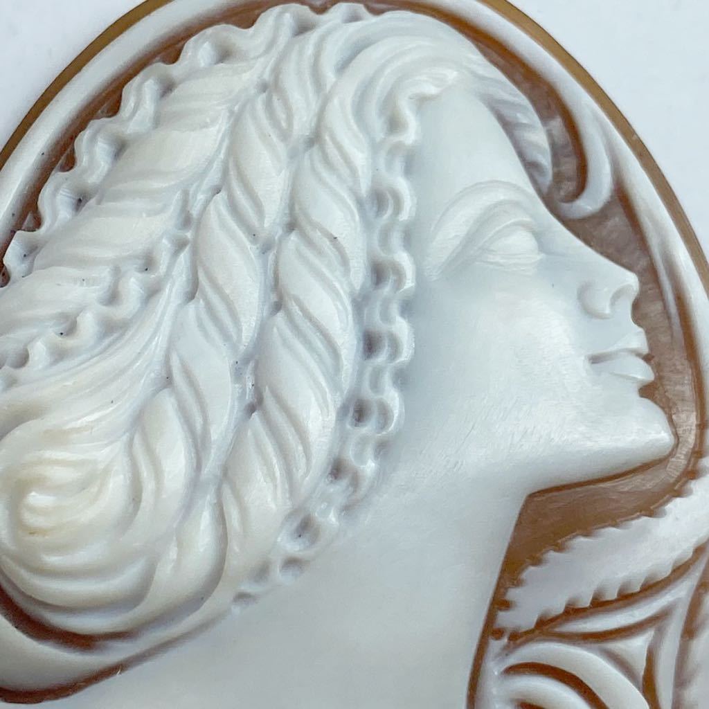 Patrizia Parlati作!［シェルカメオ 8.1g］50.25×38.65mm ルース 裸石