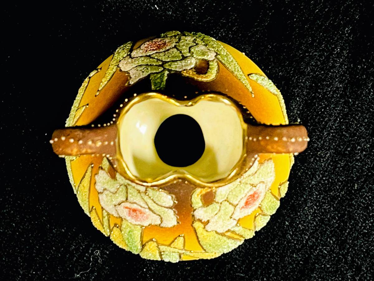 オールドニッポン 約25．3cm 花紋 一陳盛上げ アールヌーボー 花瓶 