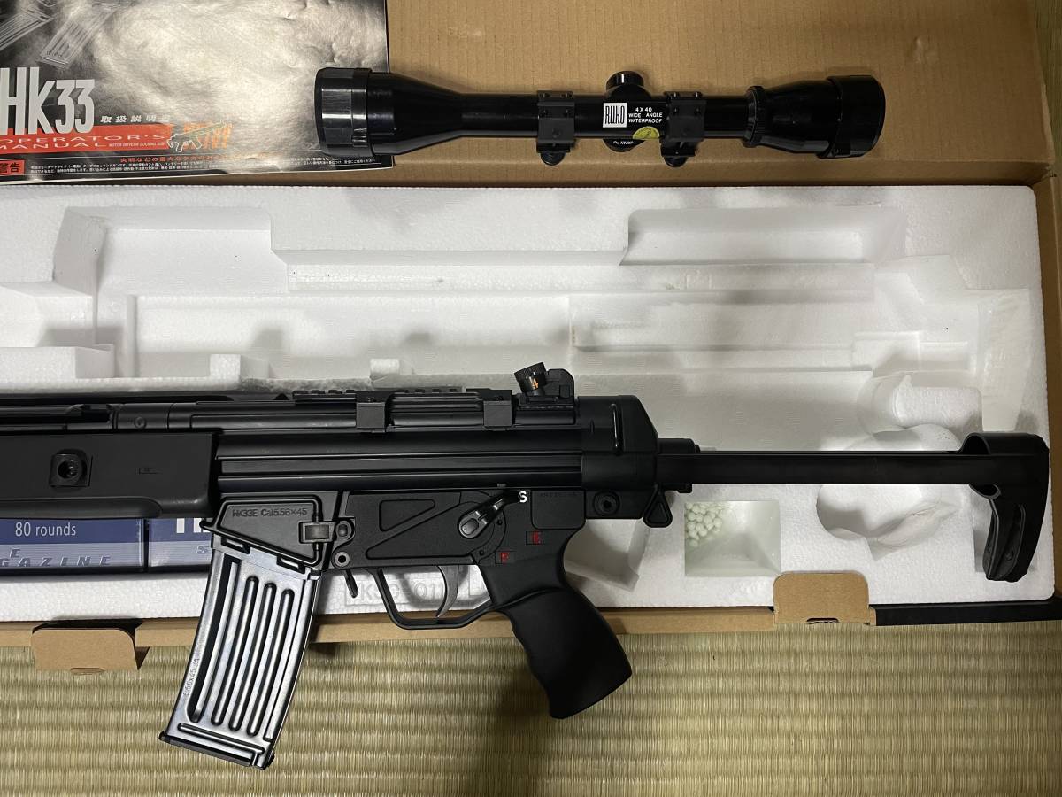 動作良好 美品】KSC HK33 電動ガン マガジン3個 スコープ バッテリー2