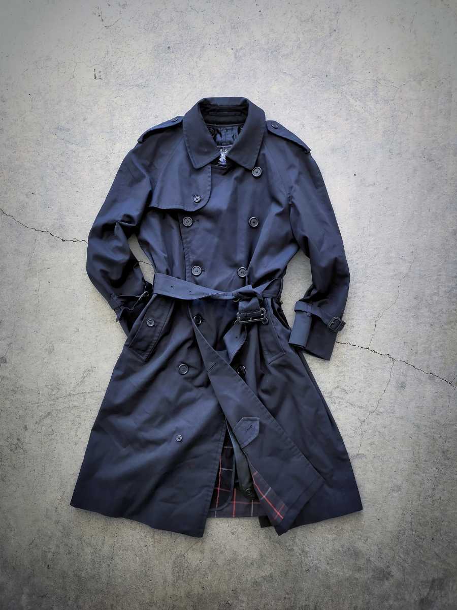 英国製】Burberry バーバーリー トレンチコート ネイビー ノバチェック