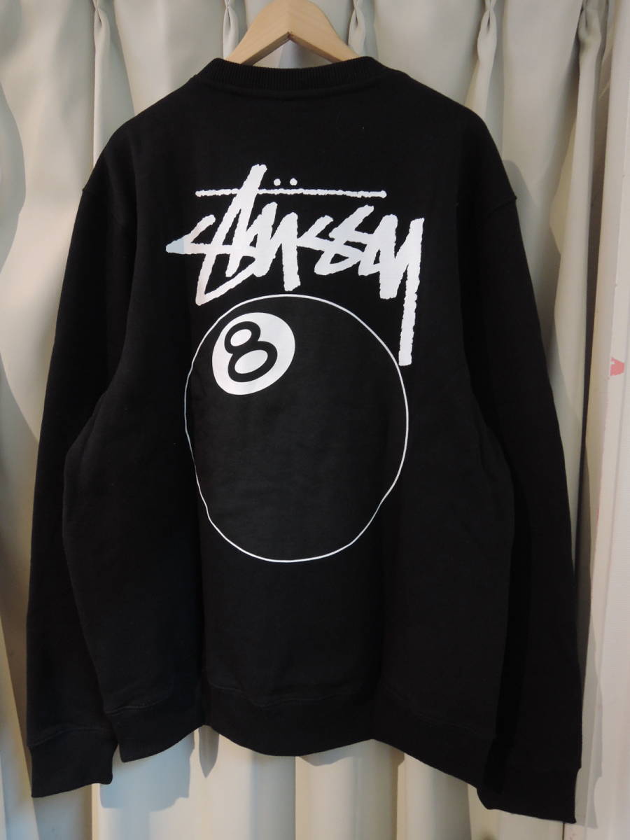 STUSSY ステューシー 8 Ball Crew ブラック XLサイズ 最新 ZOZOTOWN