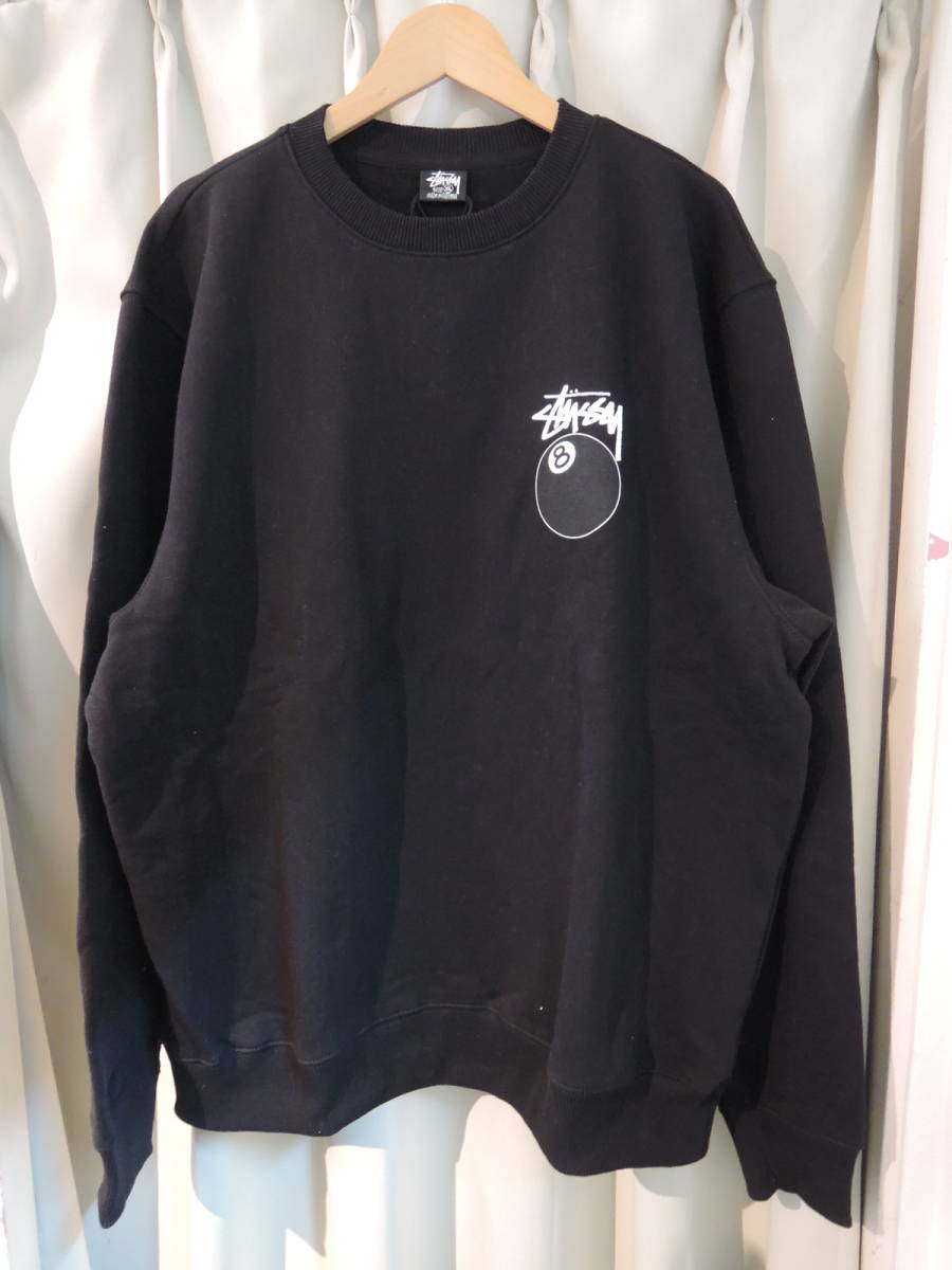 STUSSY ステューシー 8 Ball Crew ブラック XLサイズ 最新 ZOZOTOWN
