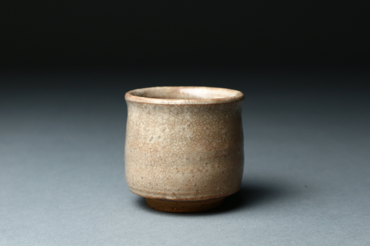 萩焼 坂田泥華 萩ぐい呑 共箱 / 酒器 酒杯 盃 お猪口