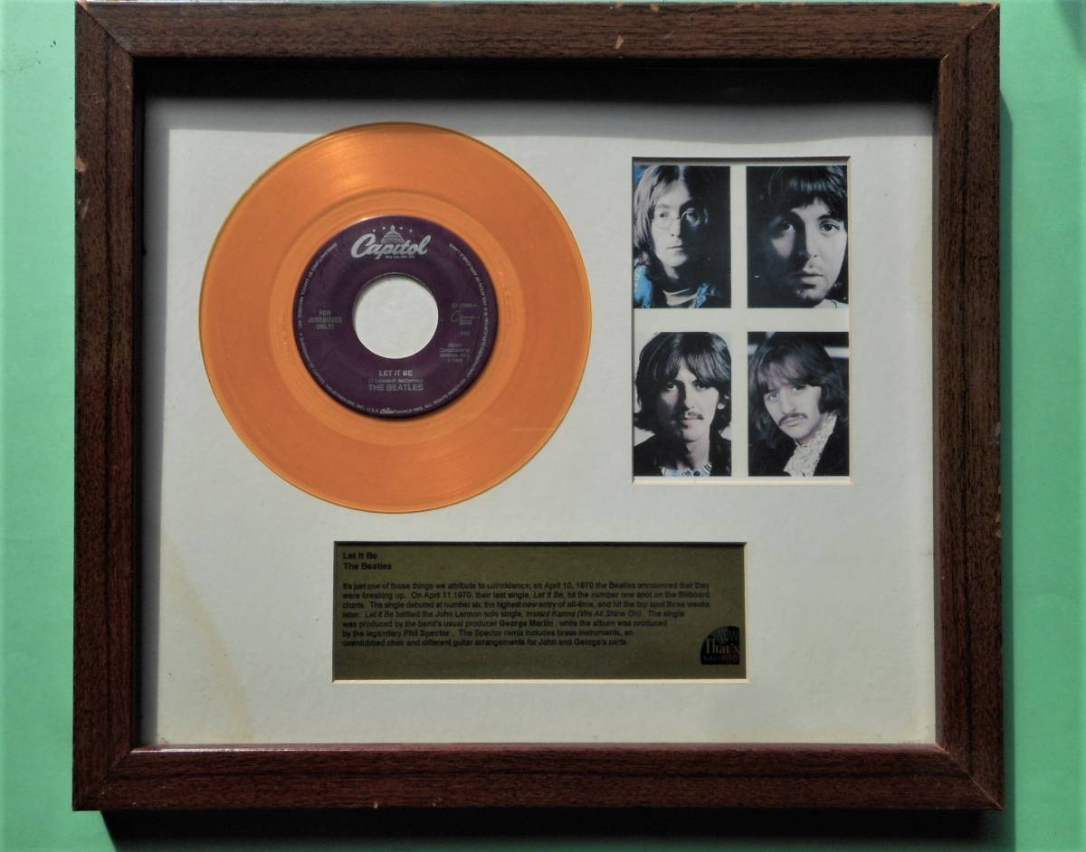 ジュークボックス用のカラーレコードが額装されたもの ジュークボックス用 カラーep 本物 入り Let It Be インテリア額 Beatles The 売買されたオークション情報 Yahooの商品情報をアーカイブ公開 オークファン Aucfan Com