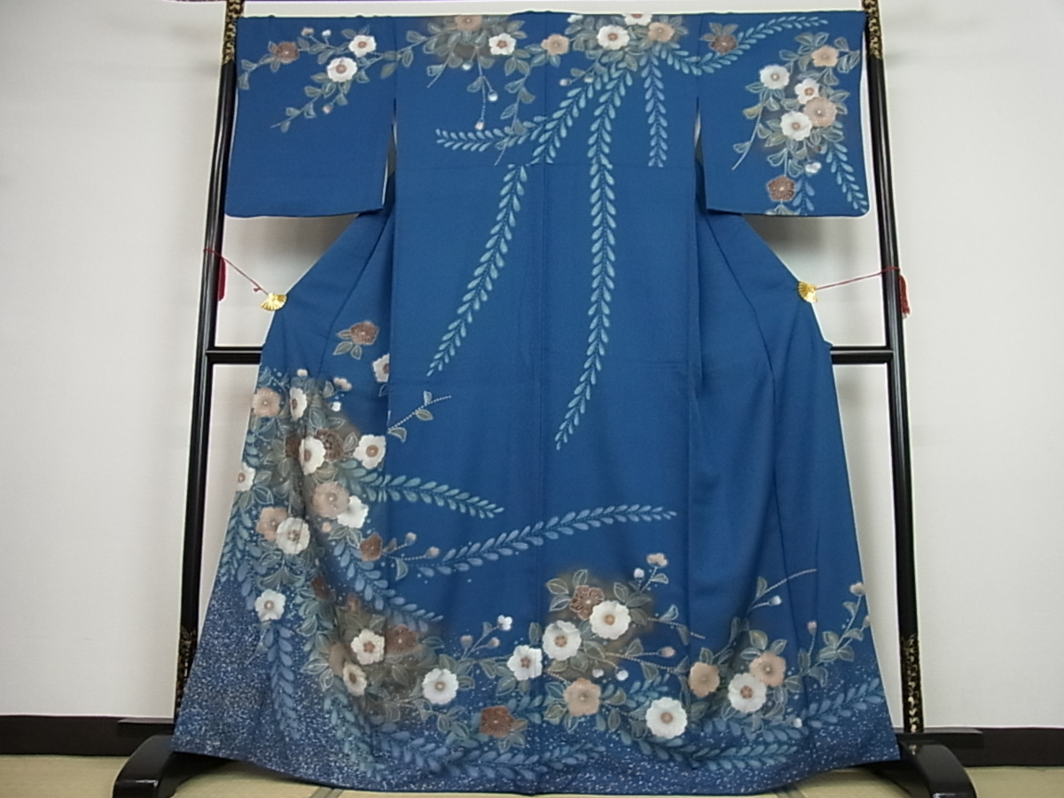 着物屋こころ■極上　訪問着　辻が花　暈し染め　金彩　正絹　逸品　ds5991