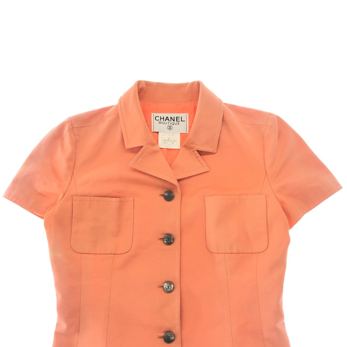 1円スタート シャネル CHANEL ココボタン 半袖 ジャケット 97C ピンク  