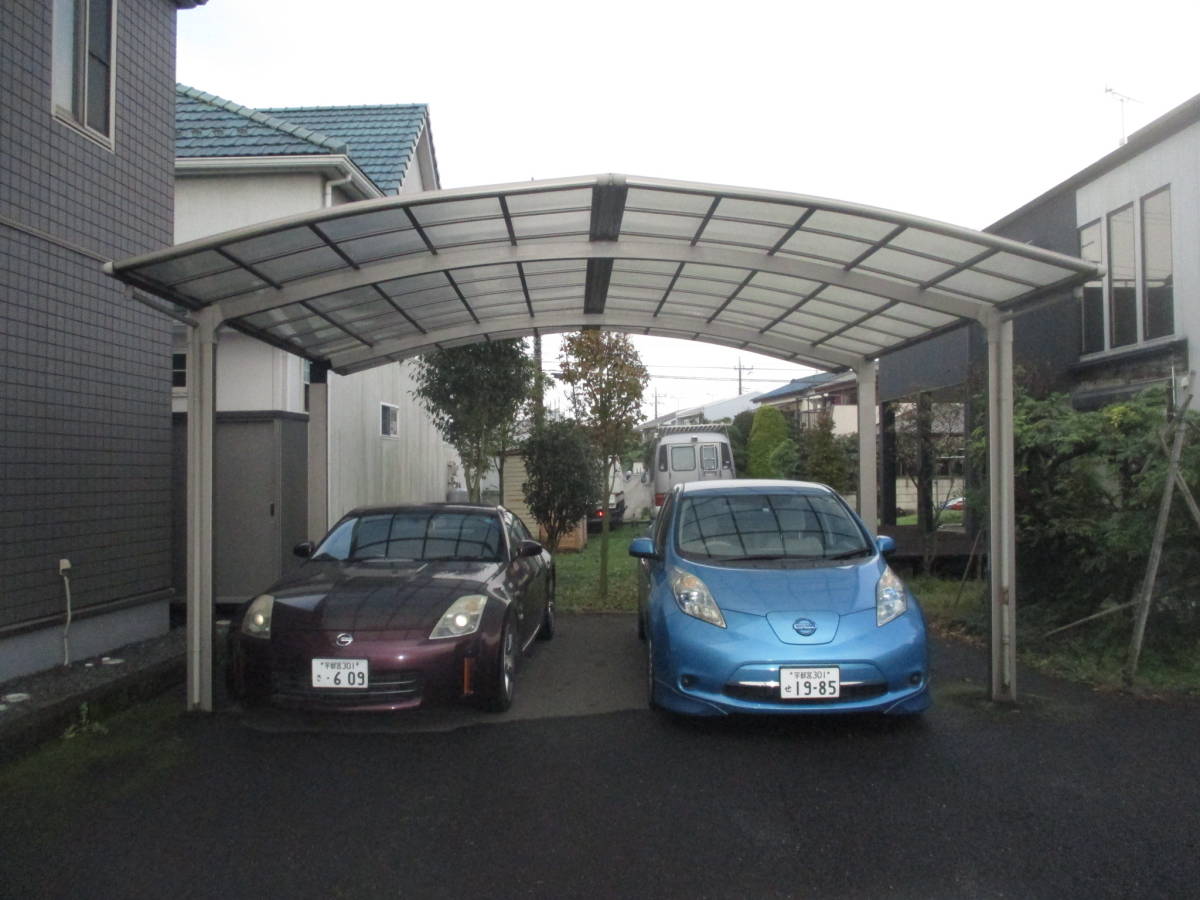【中古】栃木県　直接引き取り限定　解体済　乗用車2台用　カーポート　車庫 駐車場に