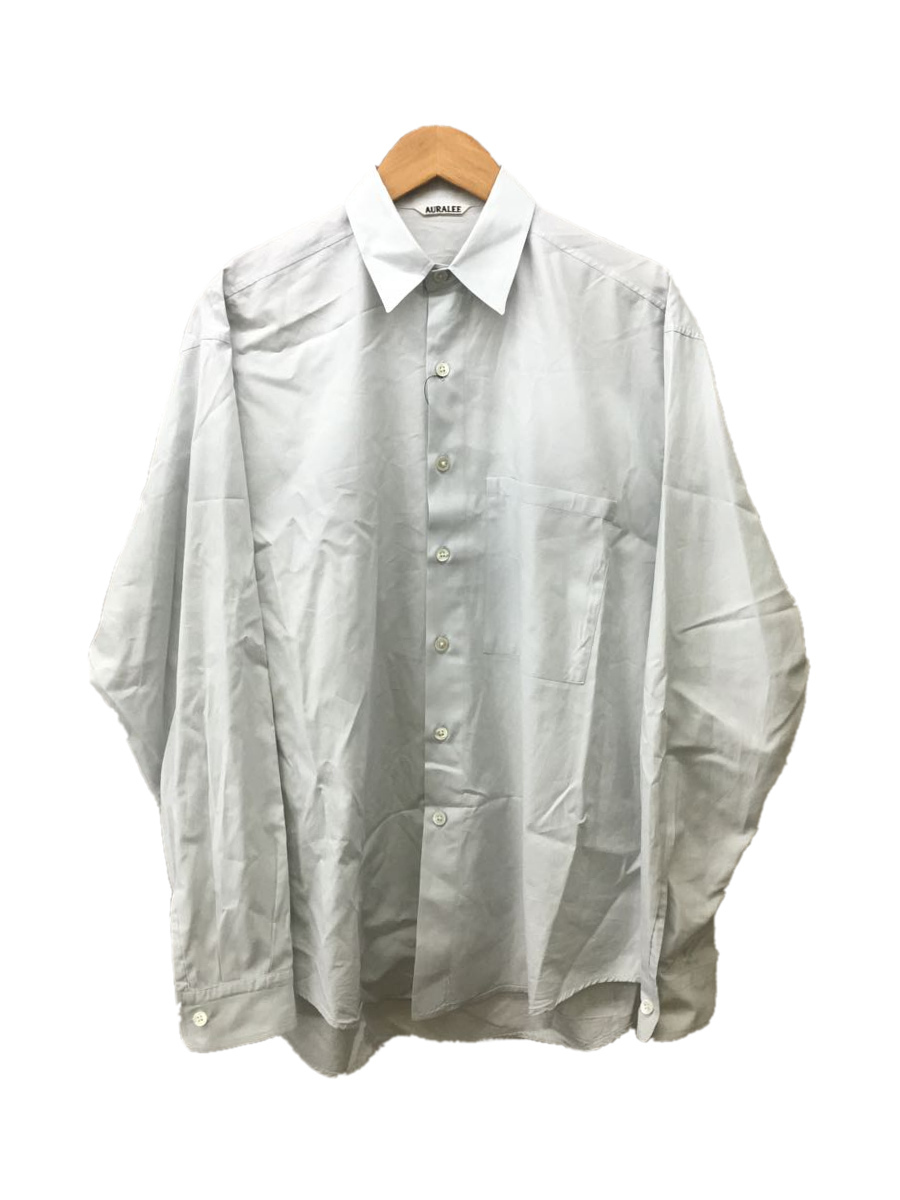 AURALEE◆20AW/WASHED FINX TWILL BIG SHIRTS/4/コットン/ライトブルー/A20AS02TN