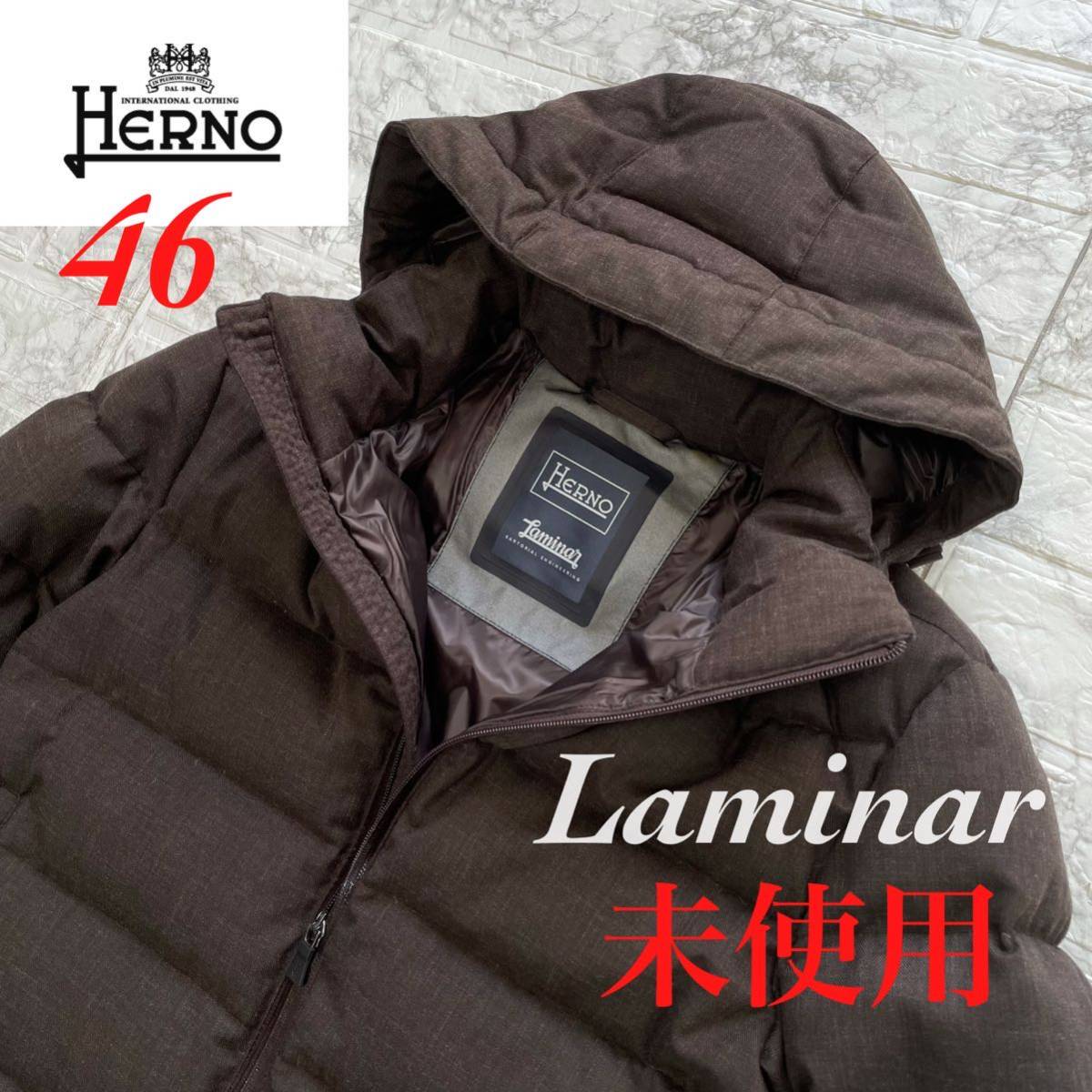 HERNO ヘルノ Laminar ラミナー テクニカルフランネル ダウンフーディ ダウンコート PI102UL 46 S M ムーレー ...