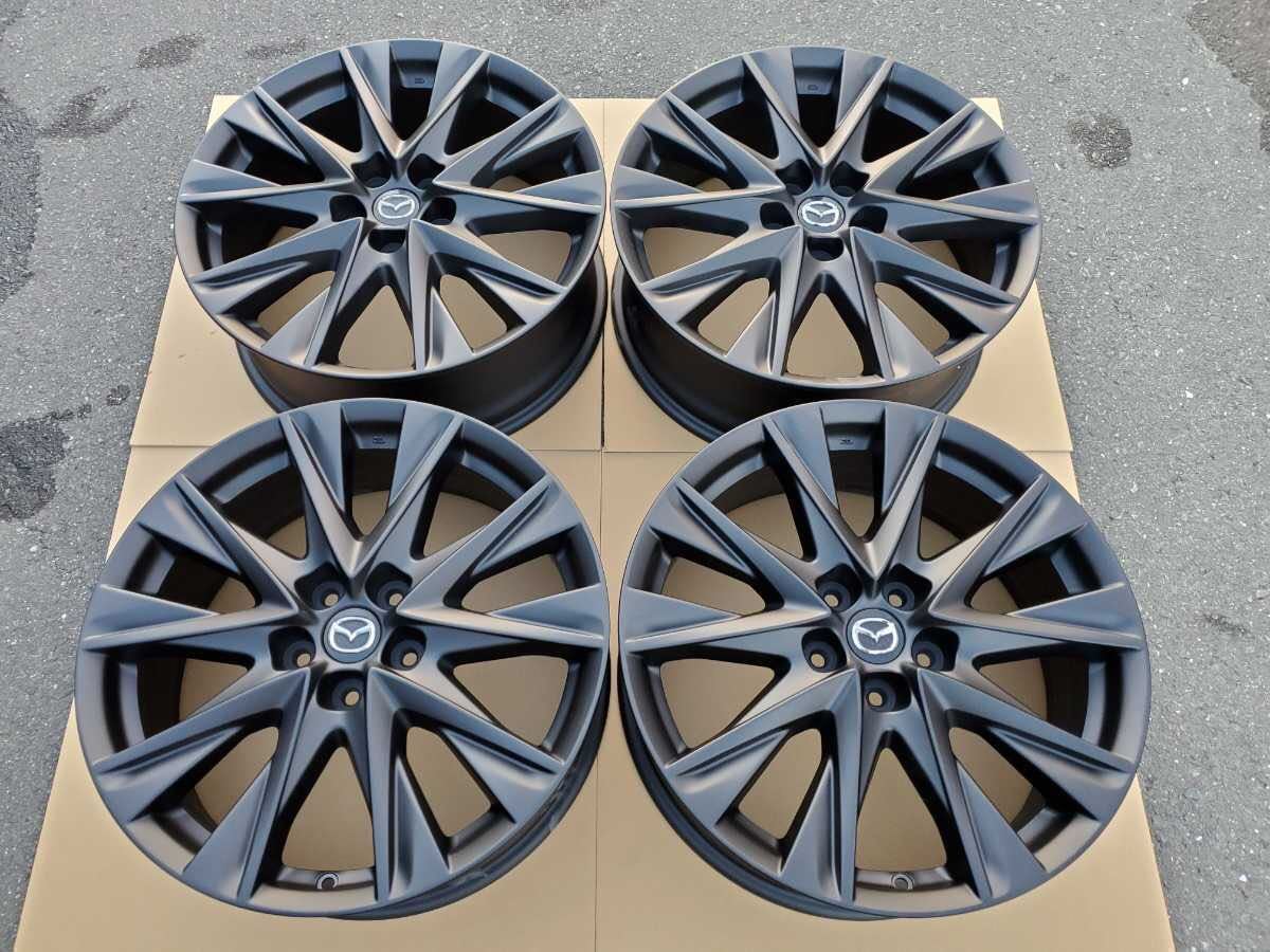 美品 マツダ CX8 純正 19インチ 7J +45 PCD114.3 ホイール4本 艶消し黒塗装品