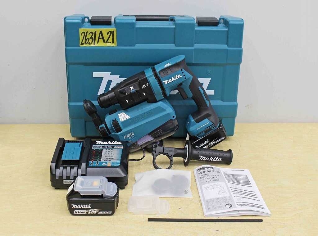 2631A21 未使用 makita マキタ 18mm充電式ハンマドリル HR182DRGXV 破砕 はつり