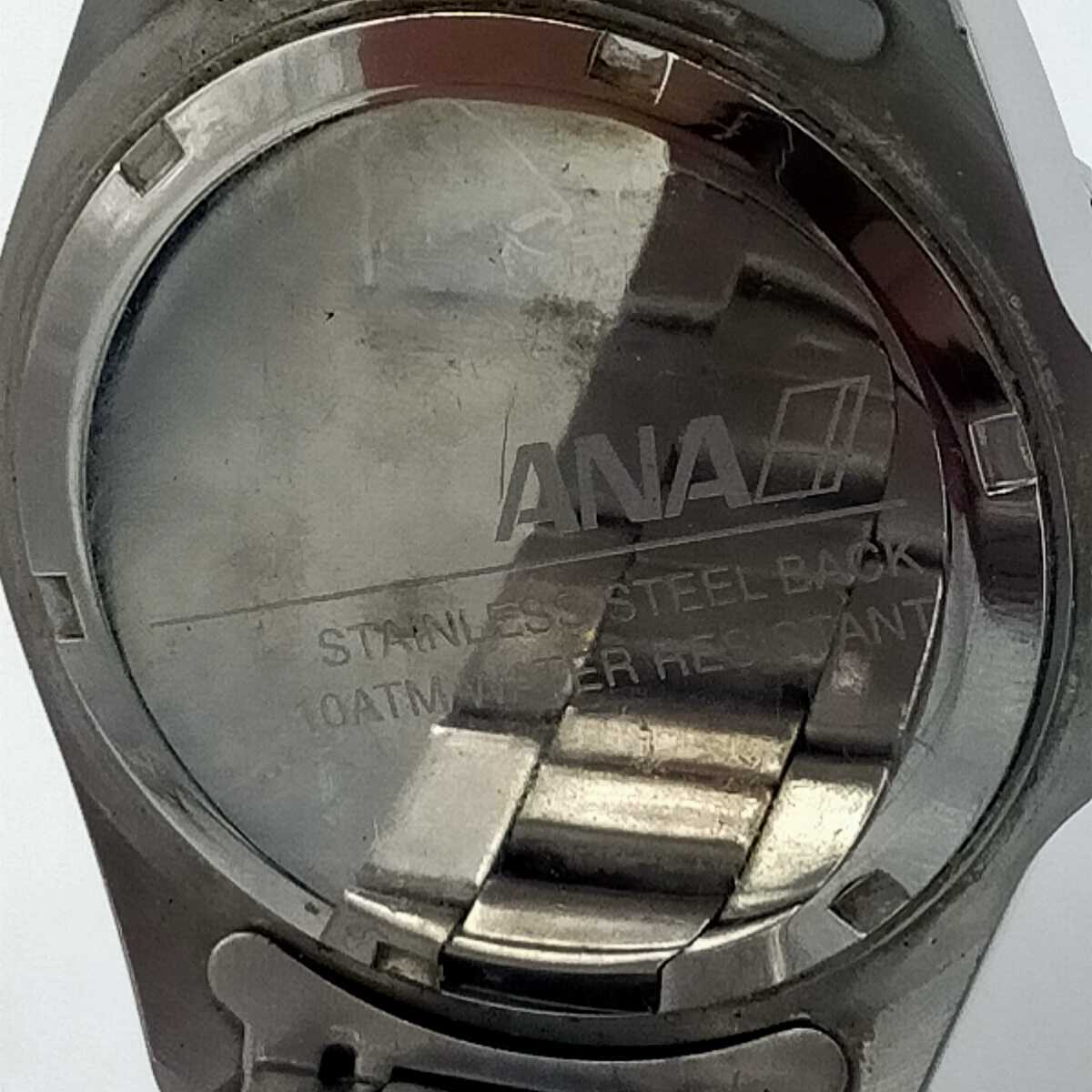 美品 ANA クロノグラフ クォーツ 動作品 航空会社 全日空腕時計 飛行機 