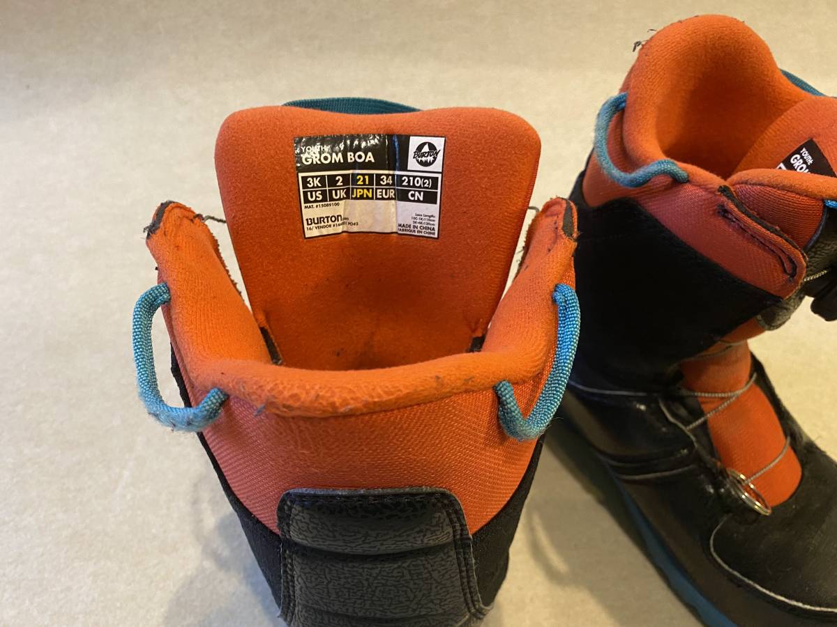 【美品‼️】Burton バートン　２１センチ ブーツ　バインディング　子供用 ジュニア スノーボードブーツ バートン 21-22㎝ バートン BURTON