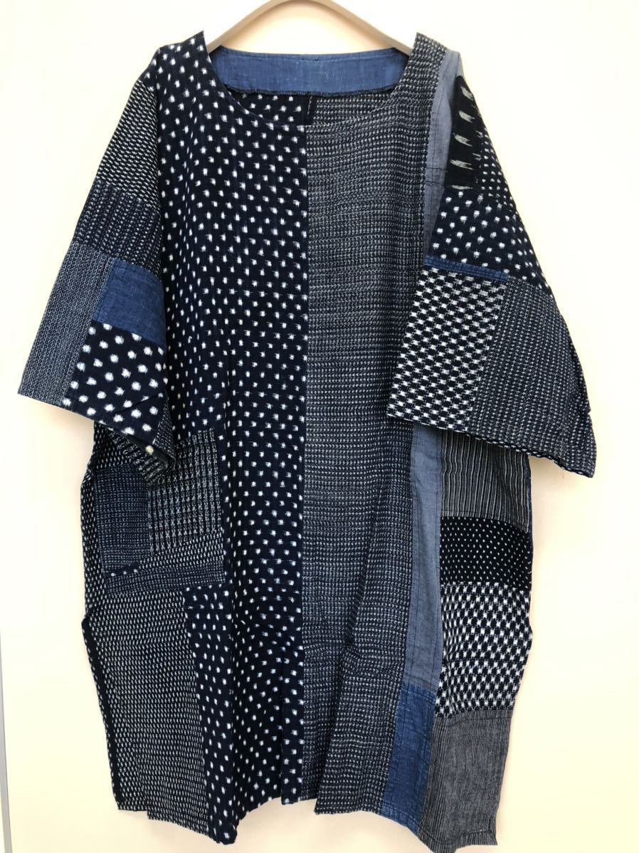 着物リメイク 古布 絣 | iichi 手作り パッチワーク 日々の コート