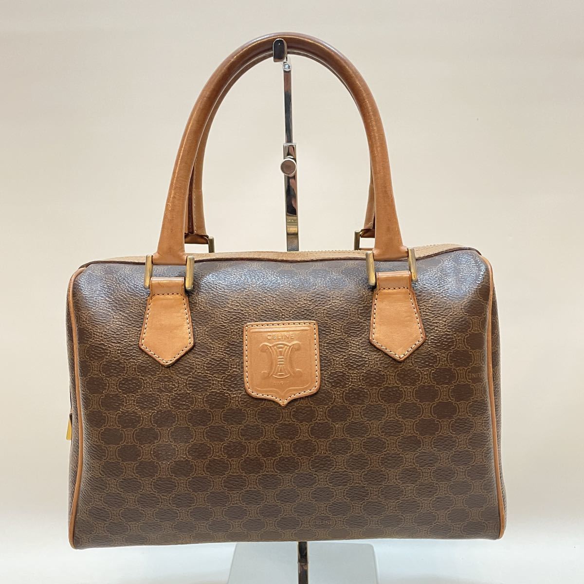 美品 セリーヌ CELINE ミニボストンバッグ ブラウン ヴィンテージ