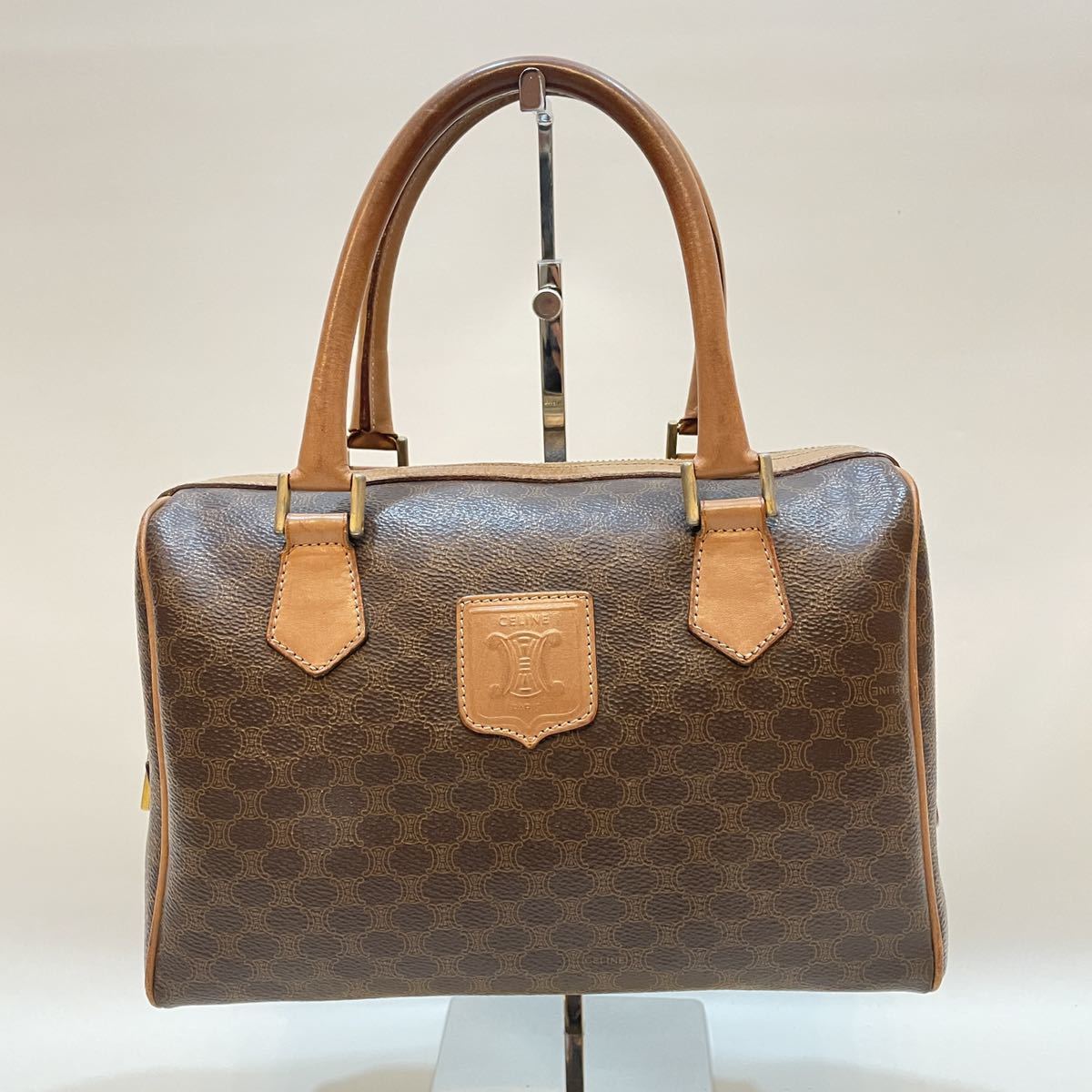 美品 セリーヌ CELINE ミニボストンバッグ ブラウン ヴィンテージ