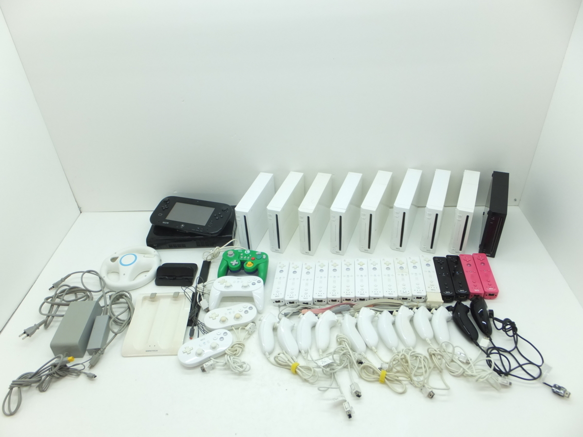 25SA●Wii WiiU 本体 コントローラー 周辺機器 など セット まとめ売り Wiiリモコン クラコン 他 任天堂 ジャンク 中古 動作未確認