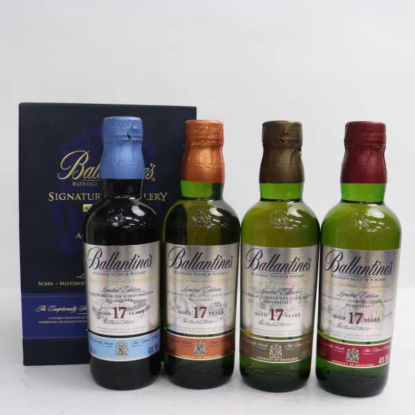 【4本セット】Ballantine's（バランタイン）17年 シグネチャーディスティラリー コレクション（スキャパ 40% 200ml 等）X21J120019