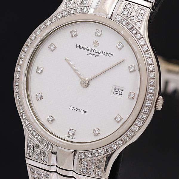 1円★稼働◎良品◎【ヴァシュロンコンスタンティン】18K/750WG 114.9g ダイヤ AT/自動巻 フィディアス 白文字盤 メンズ時計 646A0142723