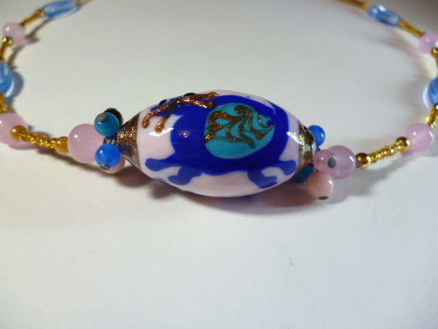 β Venetian murano glass ベネチアングラス Germana Perini ネックレス 