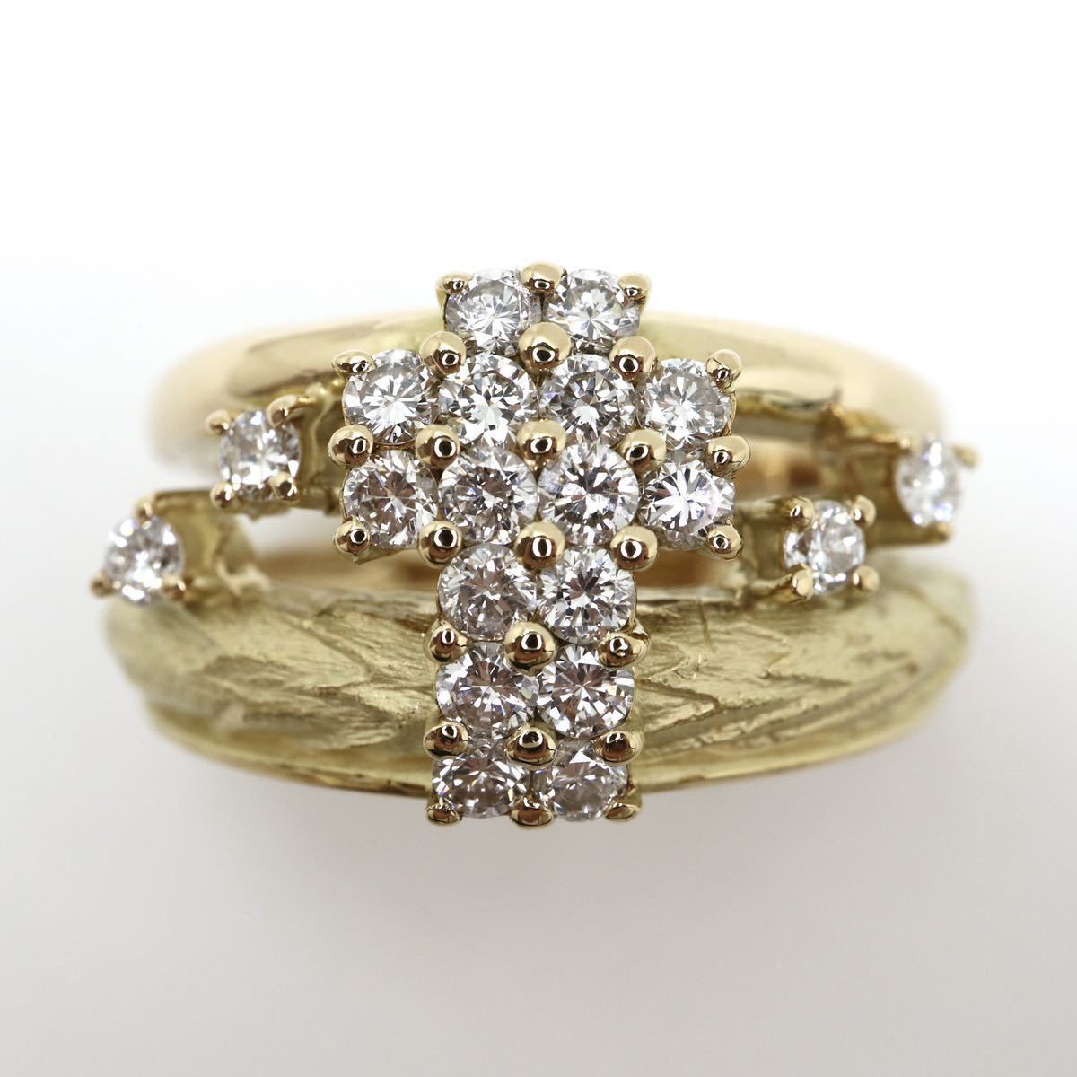 福原佐智(フクハラ サチ)】天然ダイヤモンドリング 0.82ct K18 11.1g 