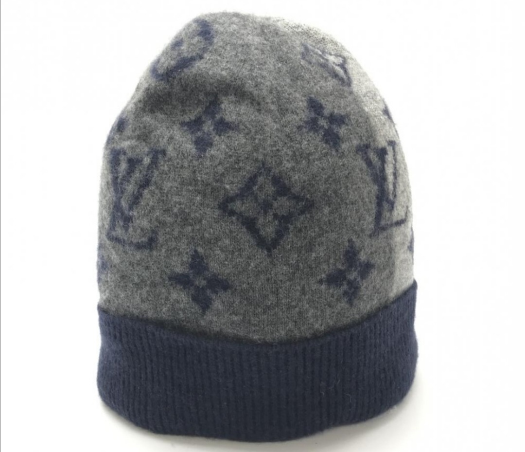 louis vuitton カシミヤ100% モノグラム ニット帽 ニットキャップ 帽子