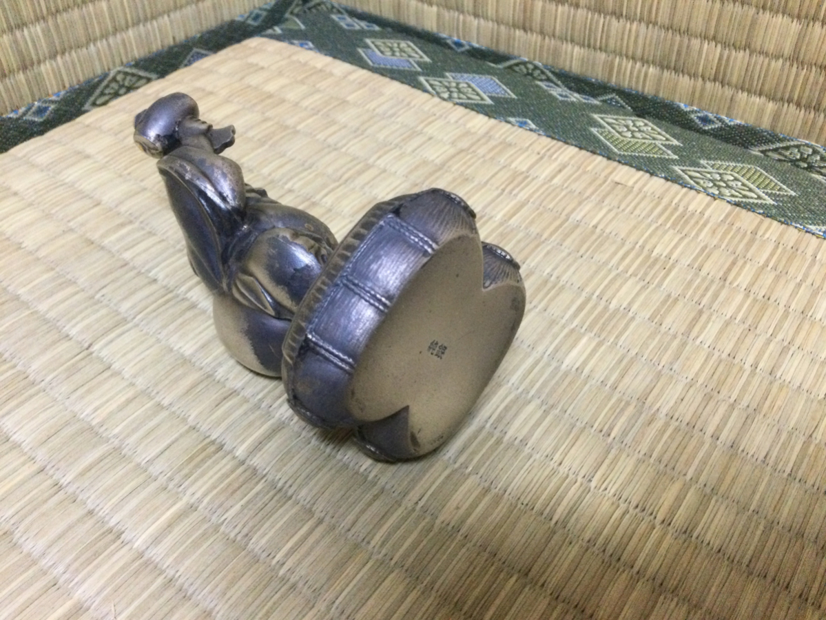 ☆ 純銀 約75g 大黒天 二俵大黒天像 純銀刻印 七福神 縁起物 金属工芸