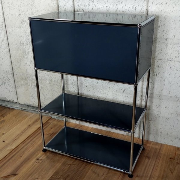美品 USM Haller 1列3段 フリップアップドア アントラサイト USM