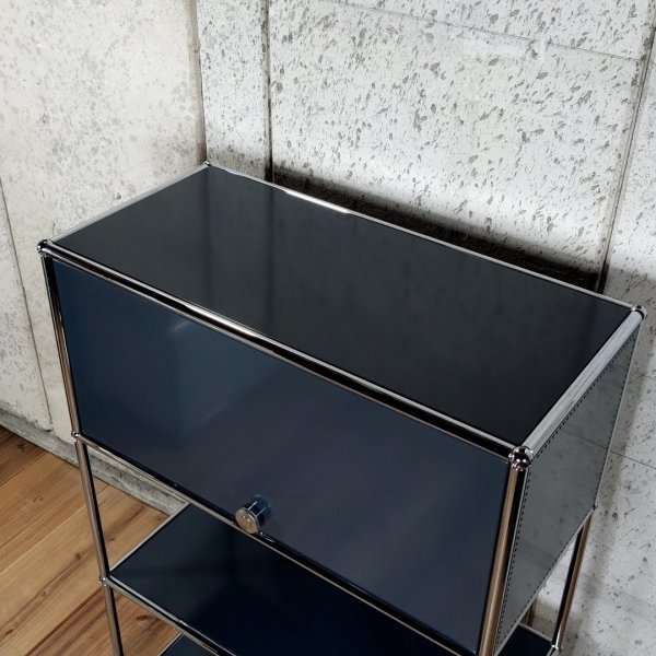 美品 USM Haller 1列3段 フリップアップドア アントラサイト USM