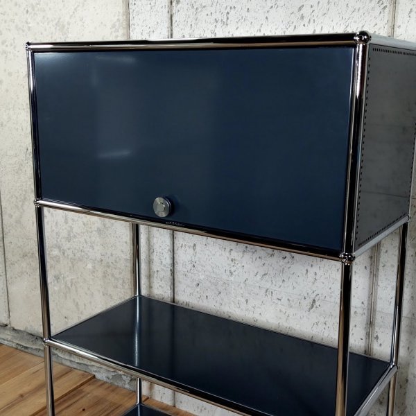 美品 USM Haller 1列3段 フリップアップドア アントラサイト USM