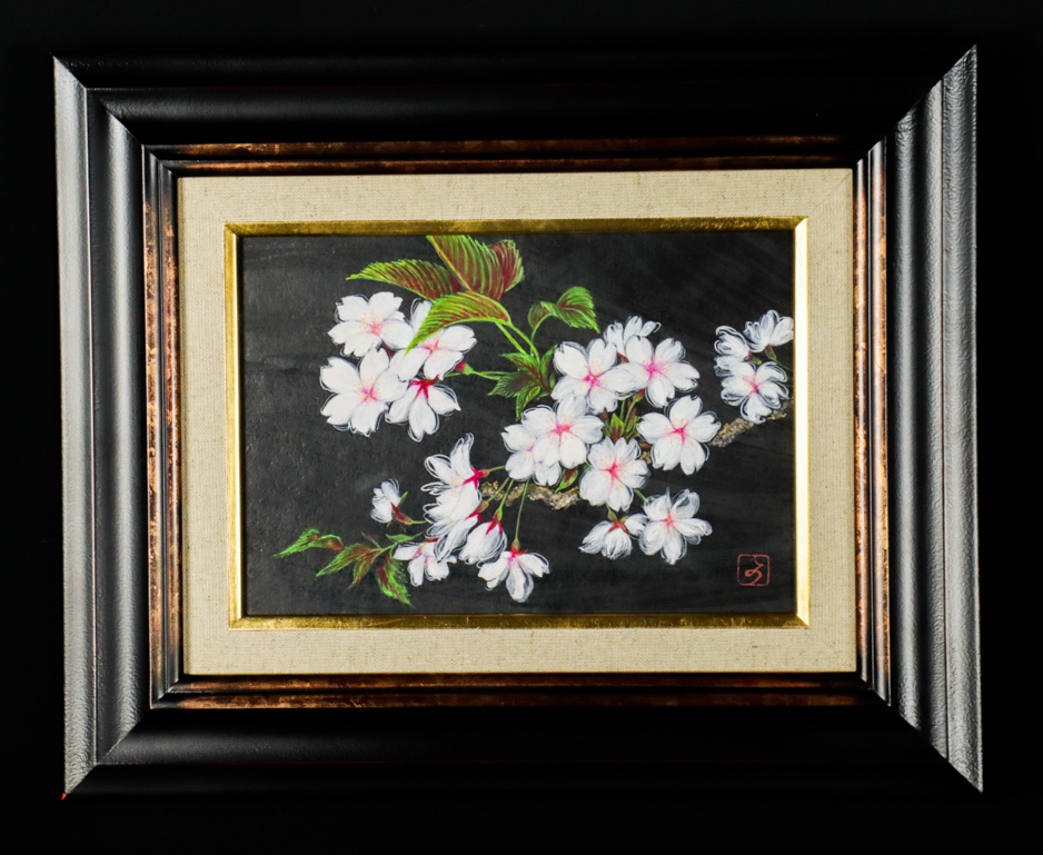 宙 三浦ひろみ 桜花 肉筆日本画 共シール 師：横山操 加山又造 無所属