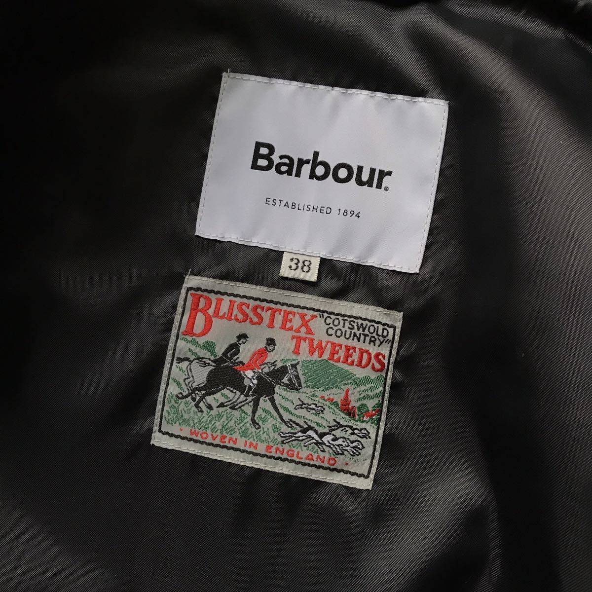 希少 美品 Barbour BEDALE 38 イギリス WILLIAM BLLIS 生地使用 