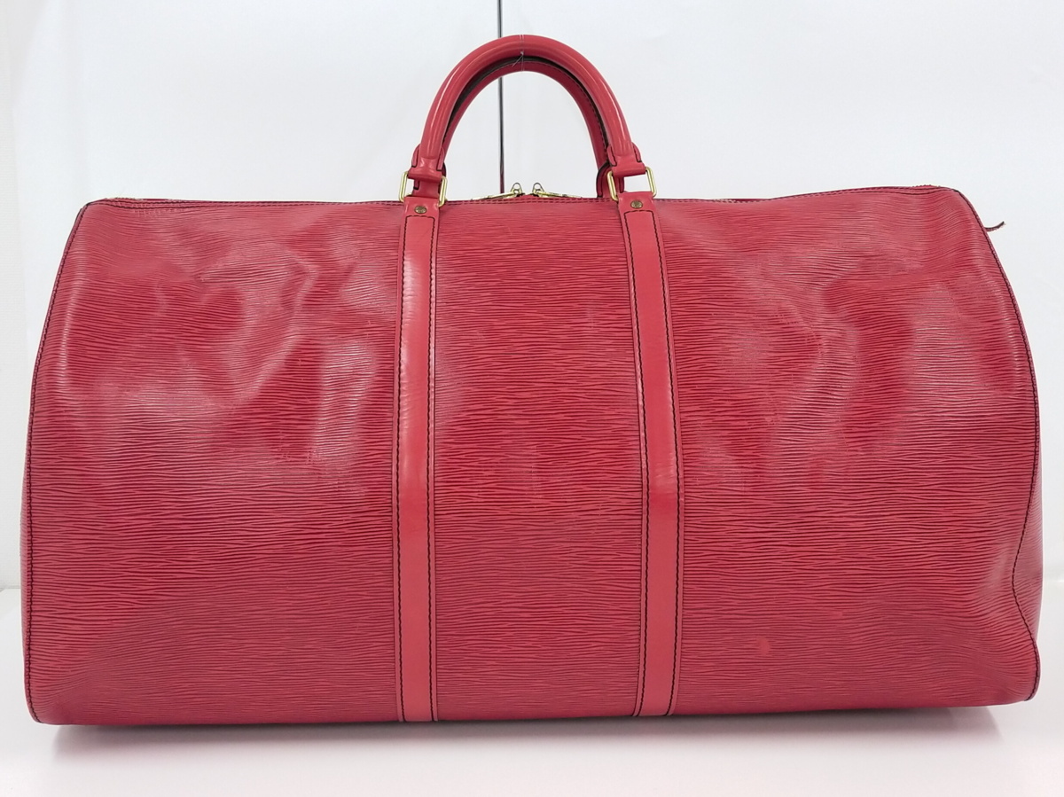 LOUIS VUITTON エピ キーポル60 ボストンバッグ レッド 旅行 銀座 初