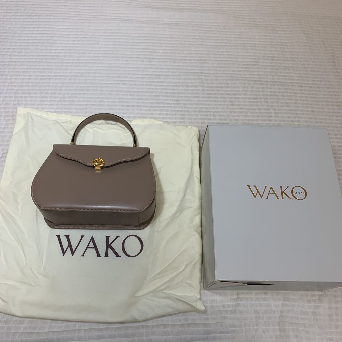 WAKO GINZA 銀座和光 ハンドバッグ ワンハンドル ベージュ 