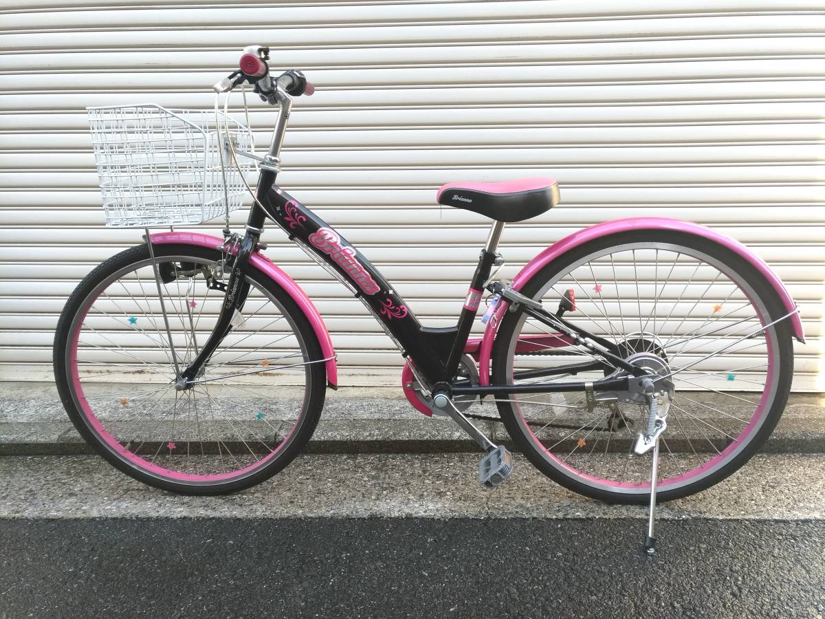 子供用自転車 24インチBrianna シマノ6段変速・ブラック＆ピンク（引取