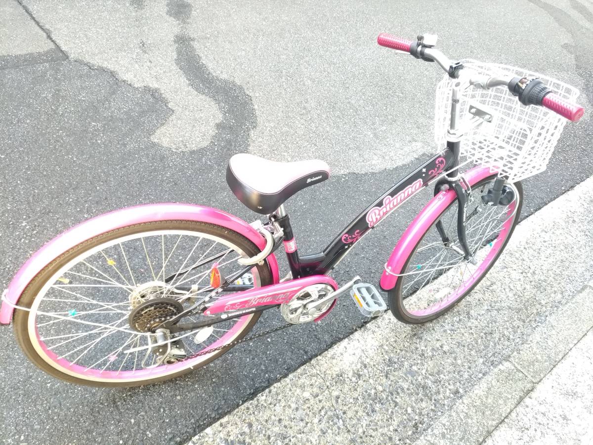 【取引中】ブリアンナ (BRIANNA) ブラックピンク 24インチ シマノ6段変速　子供用自転車 子供用自転車 24インチBrianna シマノ6段変速・ブラック＆ピンク（引取