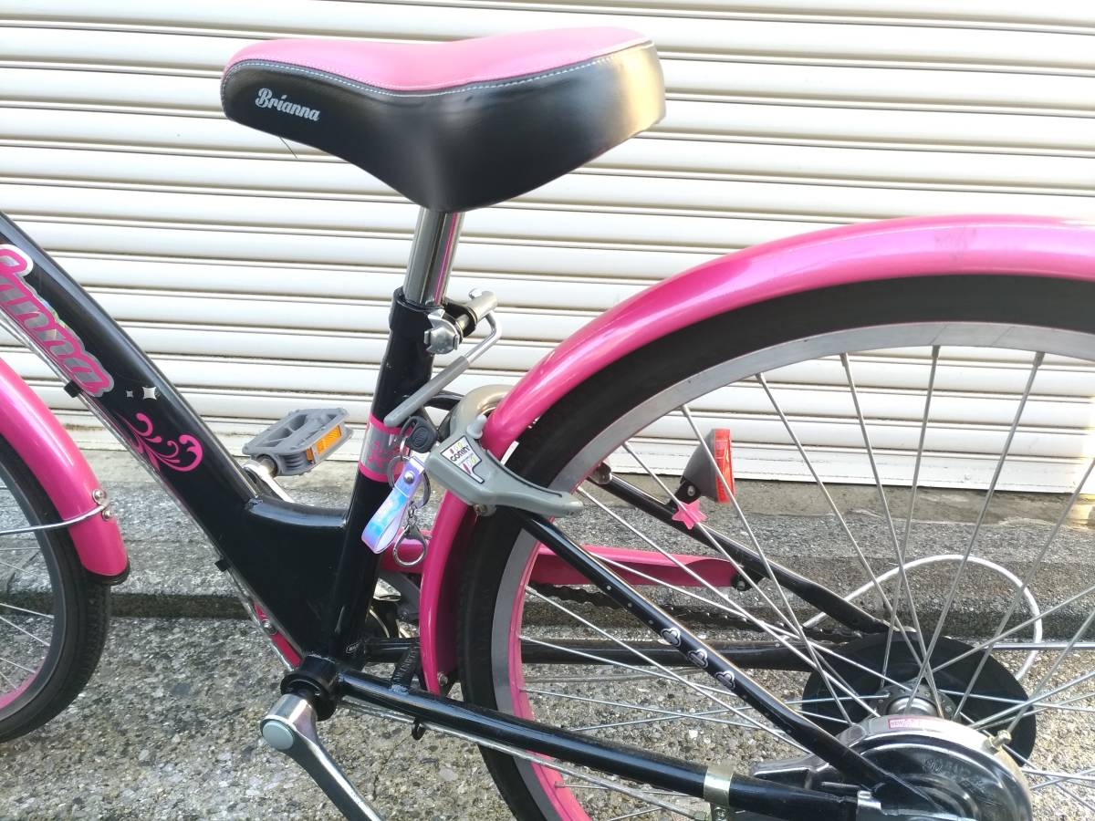【取引中】ブリアンナ (BRIANNA) ブラックピンク 24インチ シマノ6段変速　子供用自転車 21Technology 子供用自転車 24インチ シマノ製6段変速 女の子 女子