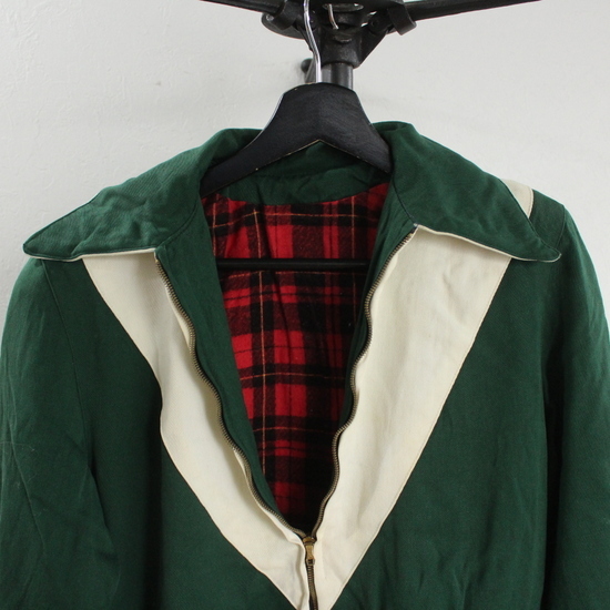 E28 50sビンテージ 2トーンカラー ギャバジンジャケット CROWNジッパー  