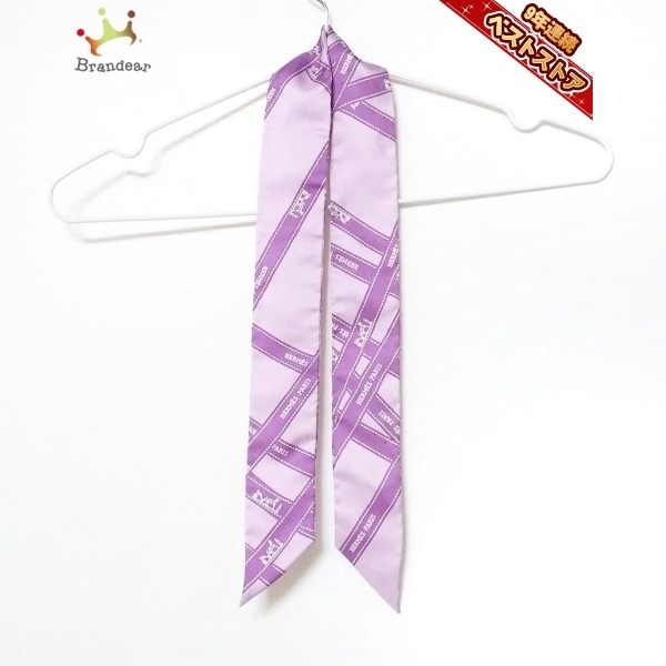 【限定SALE，100%新品】 エルメス HERMES ツィリー ライトパープル&times;パープル&times;アイボリー リボンスカーフ スカーフ(スカーフ)｜売買されたオークション情報、yahooの商品情報をアーカイブ公開 - オークファン 服飾小物