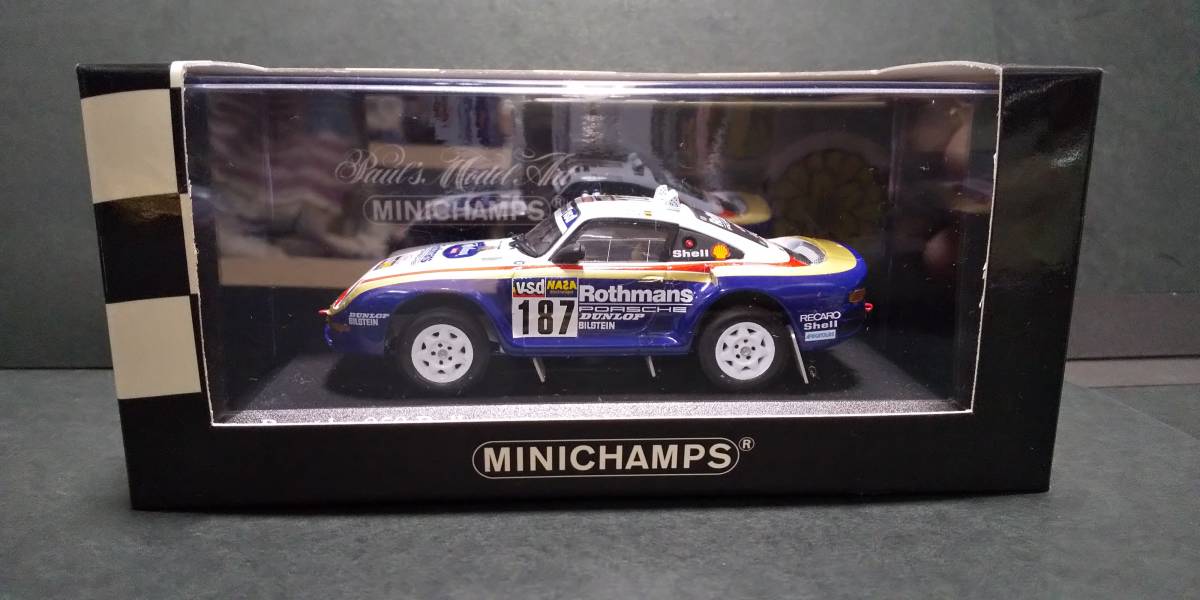 ミニチャンプス 1/43 ポルシェ959 ロスマンズカラー 純正タバコ仕様 