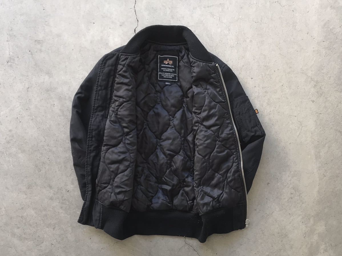 ALPHA INDUSTRIES 刺繍入り MA-1フライトジャケット S アルファ メンズ