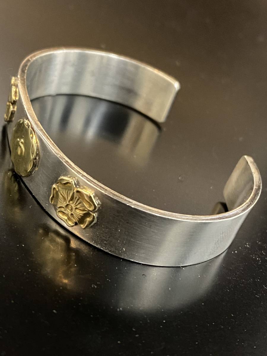 ゴローズ goro's ダブルローズ平打ちバングル Mサイズ 美品